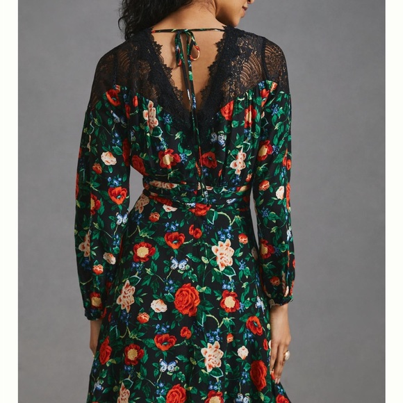 NWT Anthropologie Lacy V-Neck Mini Dress, Size 2 - Picture 2 of 14